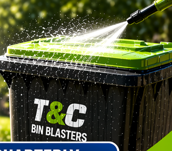 Clean trash bin after sanitizing and deodorizing service