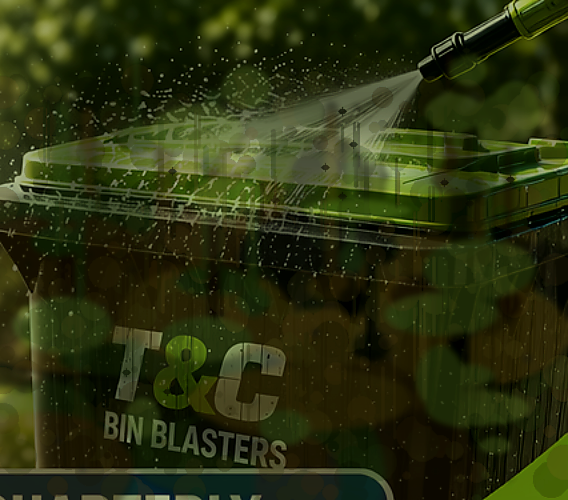 Dirty trash bin with heavy grime and odor buildup before cleaning